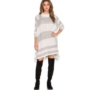 Free People Lafayette Poncho Alpaca Sweater Tunic Top XS/S Striped Mini Dress